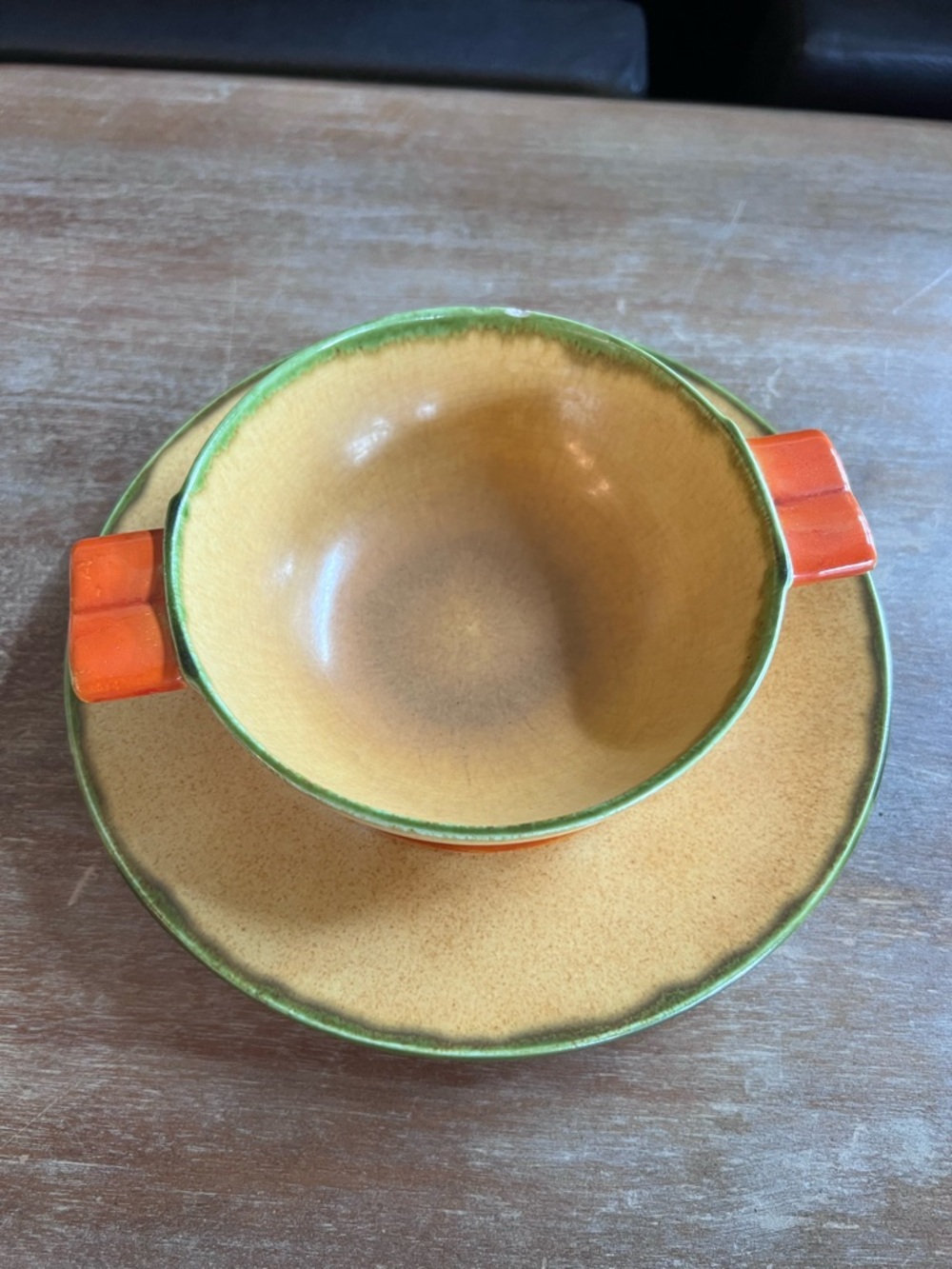 𝑬𝒙𝒓𝒆𝒎𝒆𝒍𝒚 𝑹𝒂𝒓𝒆 Egersund Art Deco 1930s Pottery Bowl and Saucer Norway - Picture 12 of 12